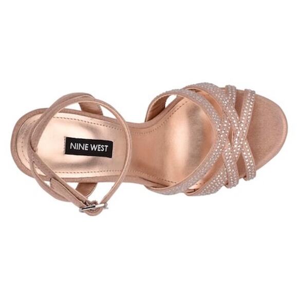 Nine West GoBig Platform Sandal - Size 7 M, Rhinestone Studded, 4.75" Stiletto - Picture 5 of 6